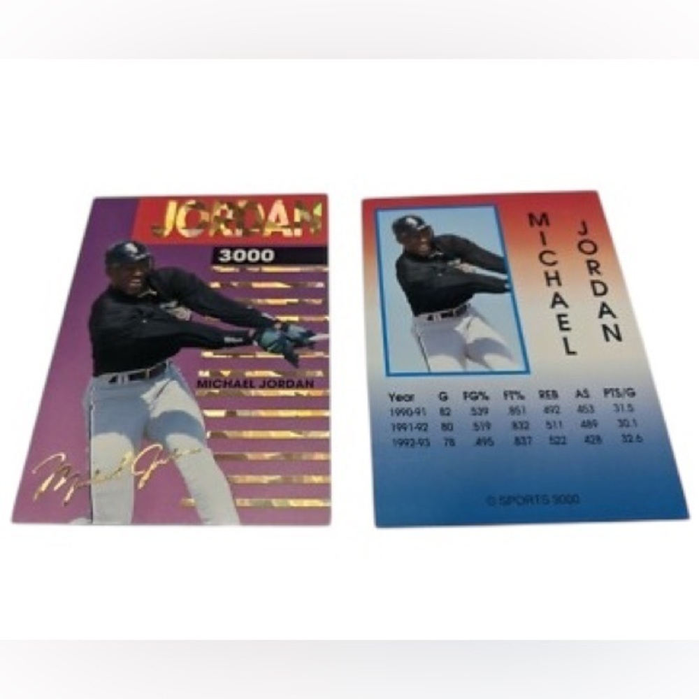 Michael Jordan Sports 3000 Vintage 1993 Baseball Card Chicago White Sox